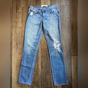 Abercrombie & Fitch Distressed Skinny Jeans Size 4 Long Waist 27" Length 35"
